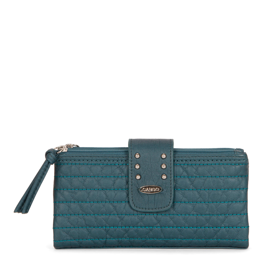 Bifold Quilted Wallet with Snap Closure - Bentley