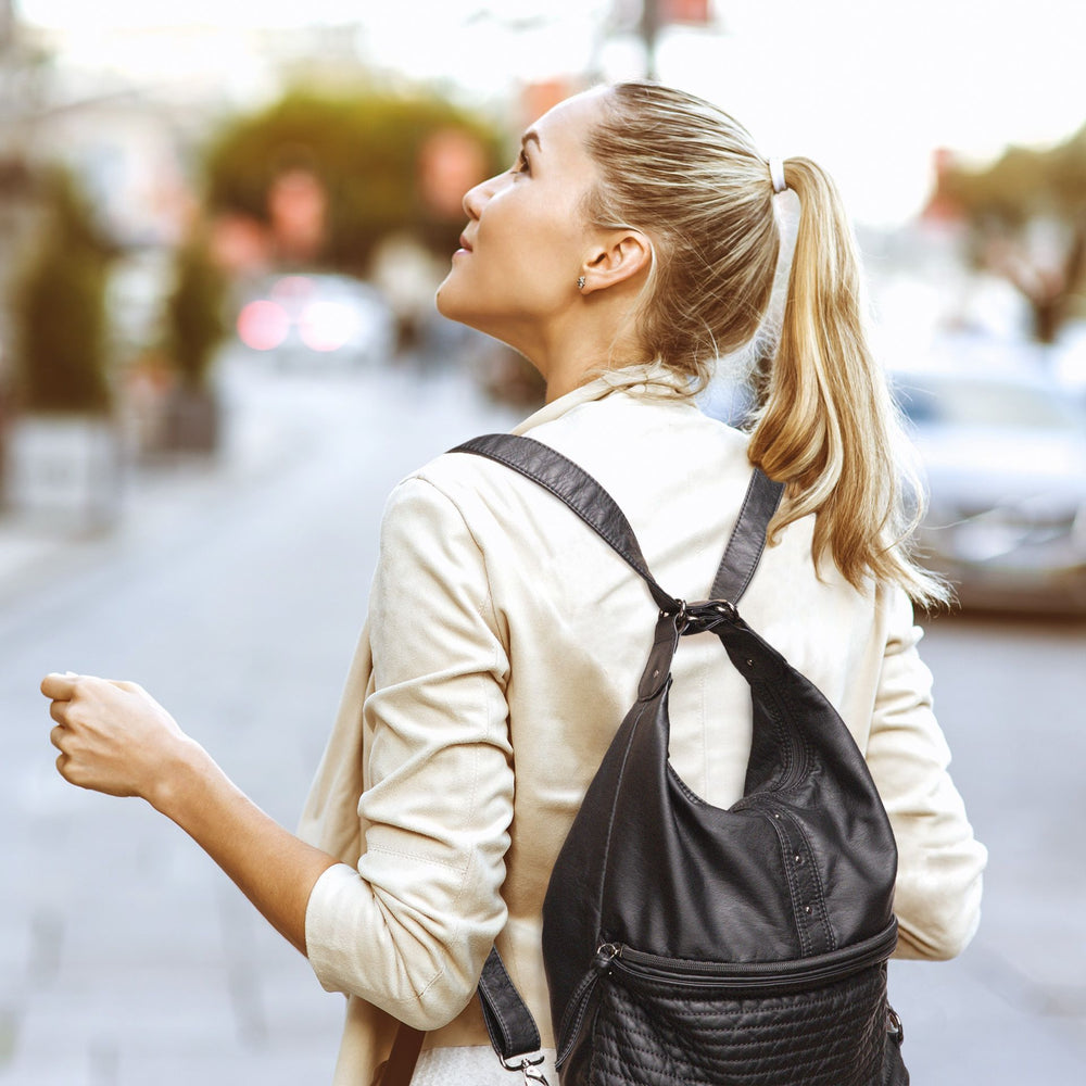 Quilted Convertible Hobo Handbag - Bentley
