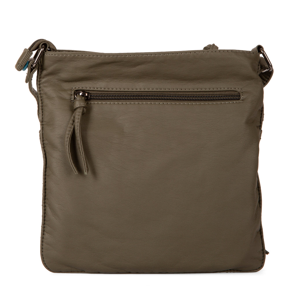 Quilted Multi Zip Crossbody - Bentley