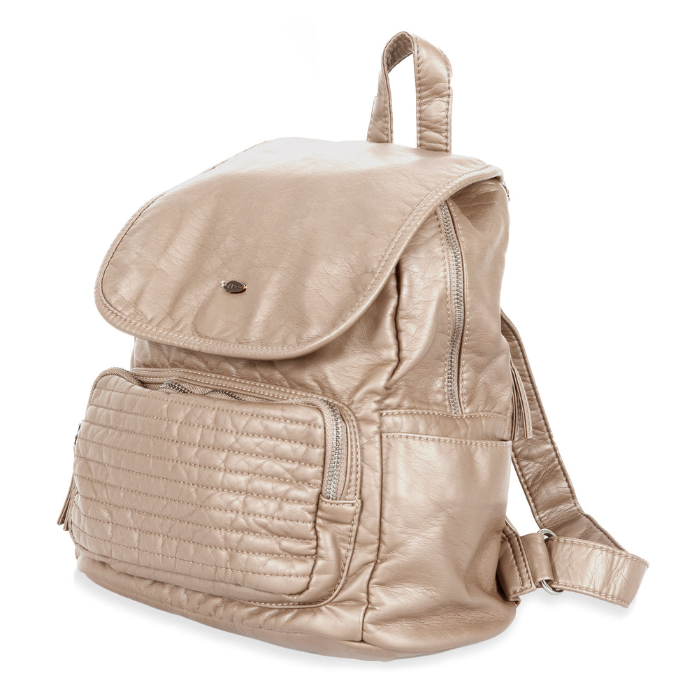 Quilted Flap Backpack - Bentley