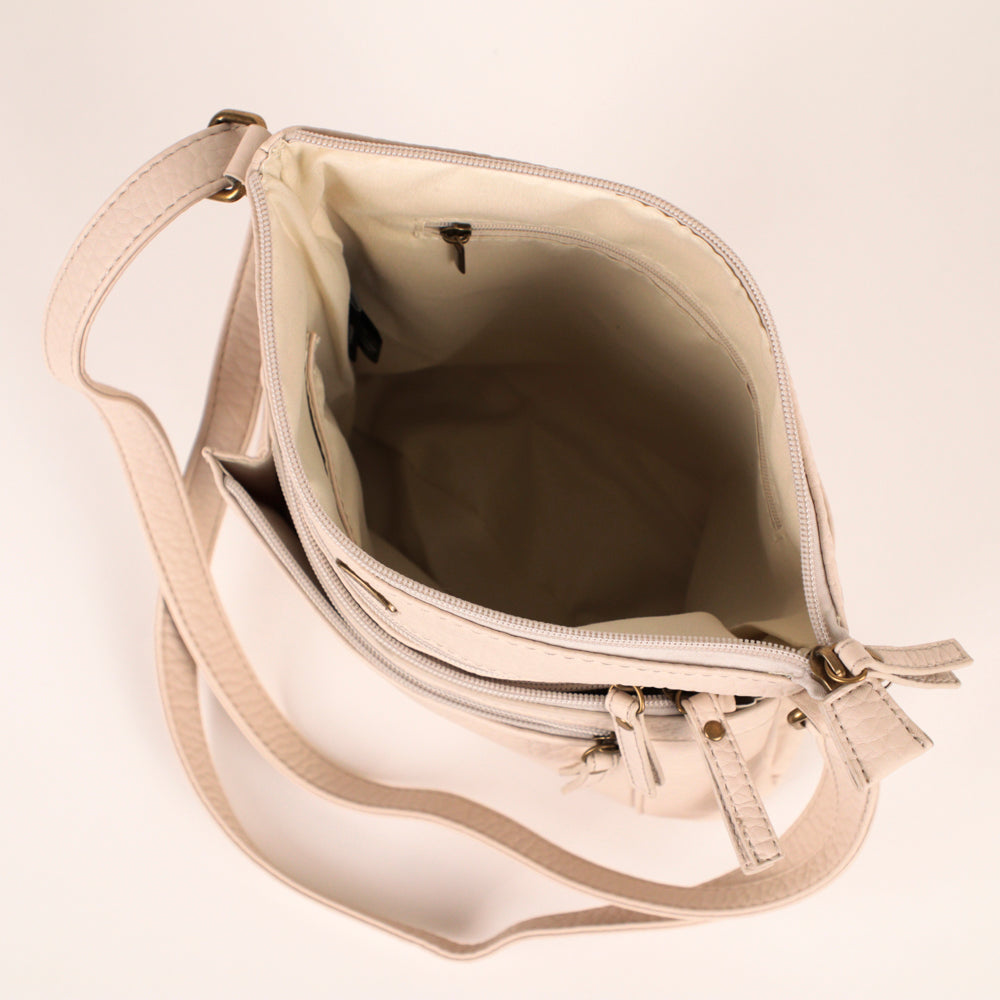 Pebbled N/S Crossbody Bag - Bentley