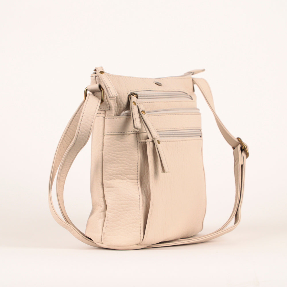 Pebbled N/S Crossbody Bag - Bentley