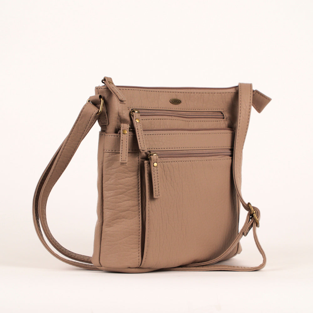 Pebbled N/S Crossbody Bag - Bentley