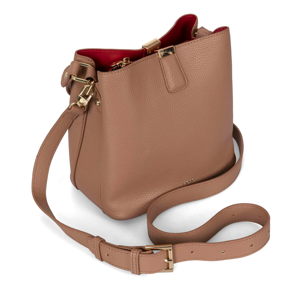 Riona Janis RFID Bucket Bag pebbled - Bentley