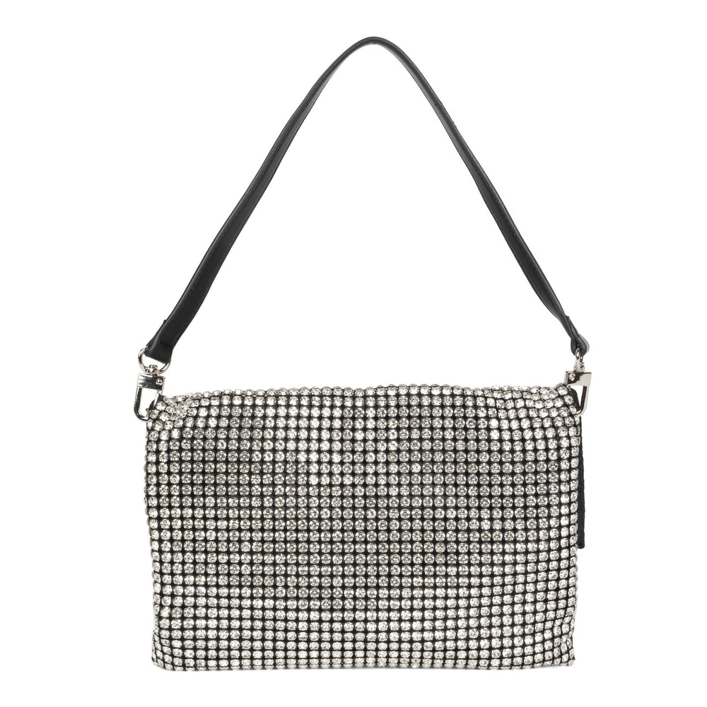 Josie Riona Glitter Clutch Handbag Silver - Bentley