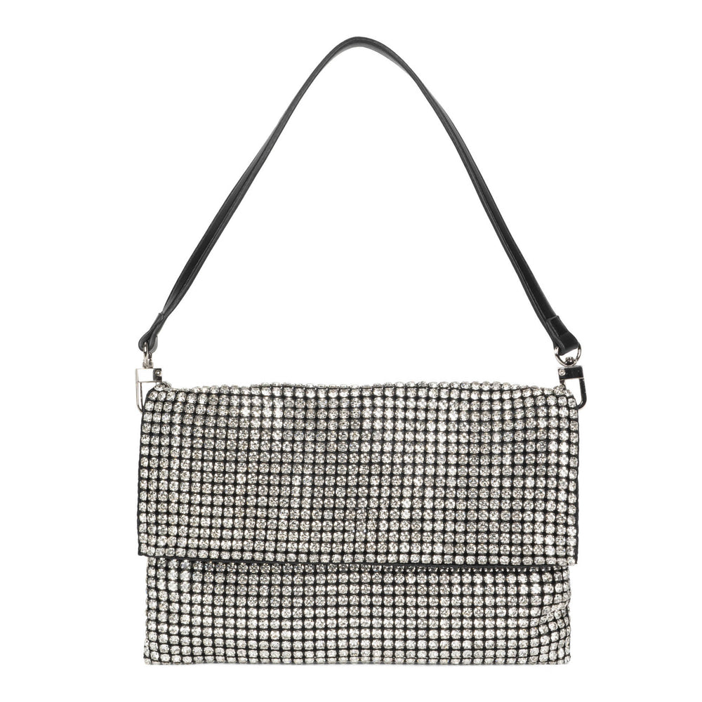 Josie Riona Glitter Clutch Handbag Silver - Bentley