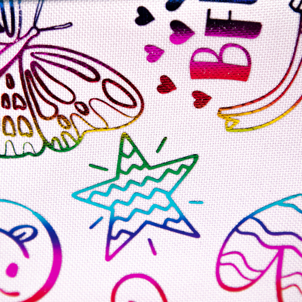 Trousse à crayons violette à motif Doodle Tracker