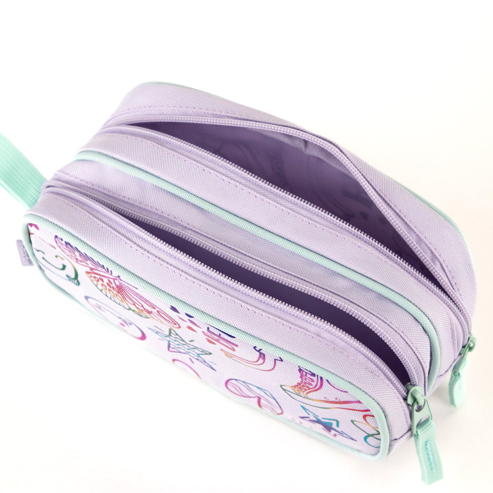 Trousse à crayons violette à motif Doodle Tracker