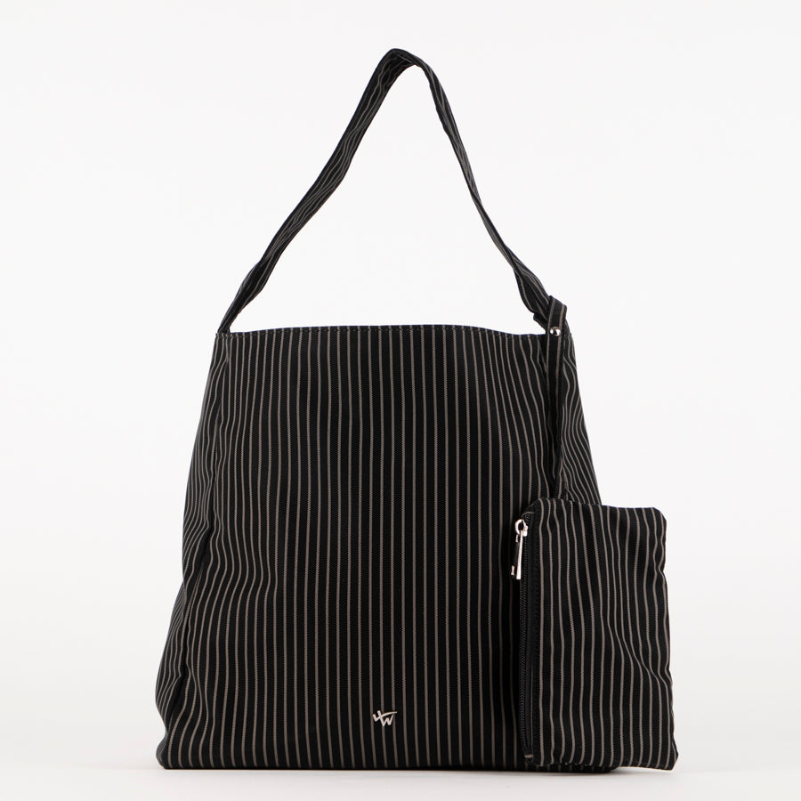 Striped hobo bag