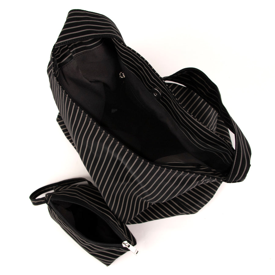 Striped hobo bag