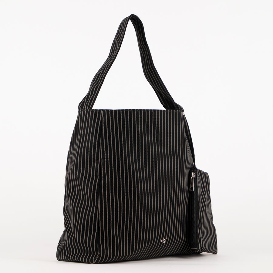 Striped hobo bag