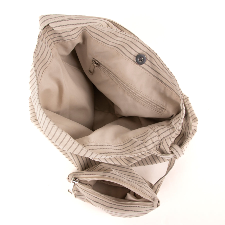 Striped hobo bag