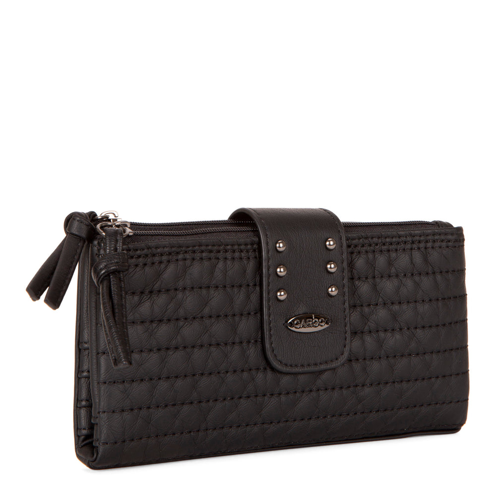 Bifold Quilted Wallet with Snap Closure - Bentley