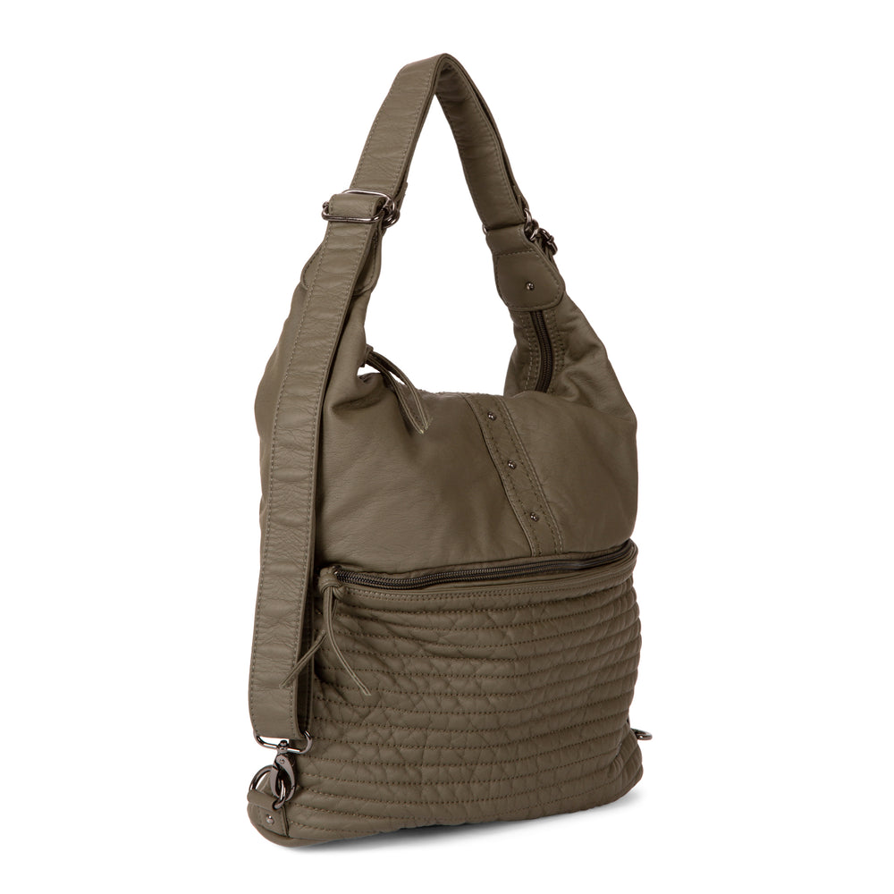 Quilted Convertible Hobo Handbag - Bentley