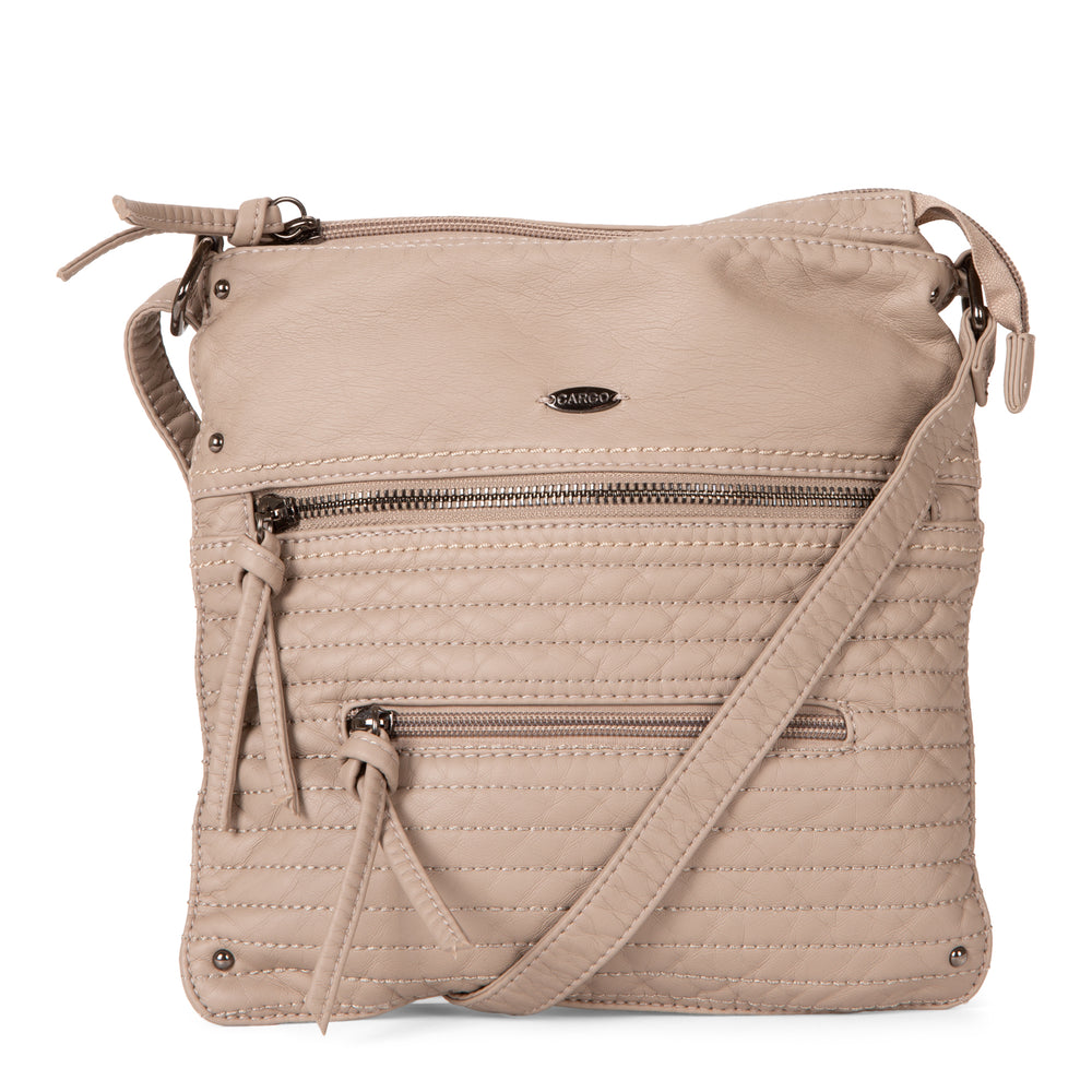 Small Faux Leather Quilted Multi Zip Crossbody - Bentley