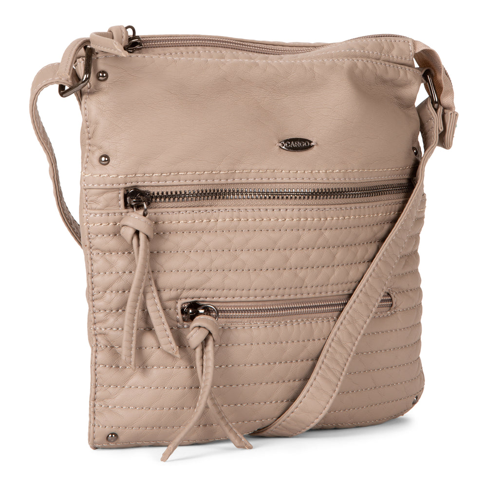 Small Faux Leather Quilted Multi Zip Crossbody - Bentley