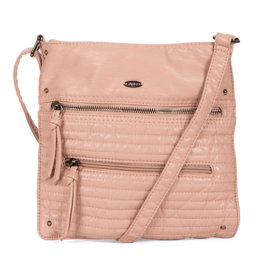 Small Faux Leather Quilted Multi Zip Crossbody - Bentley