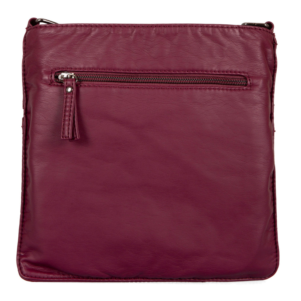 Small Faux Leather Quilted Multi Zip Crossbody - Bentley